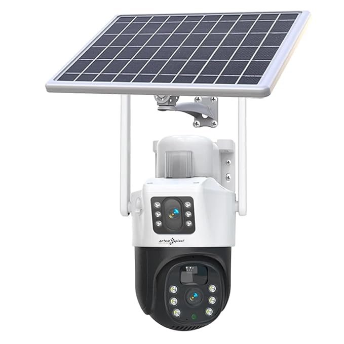 4G Solar CCTV Camera: 2MP Dual Lens Outdoor Surveillance for Agriculture, Construction Sites, Farms, Gardens, and More